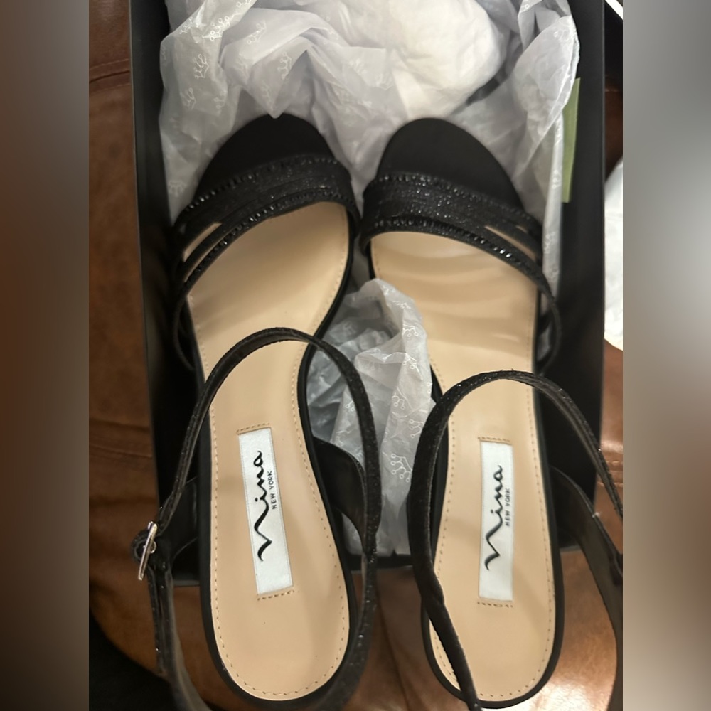 NWB - Nina Women's Nelena YF Evening Sandals / color black size 9.5 - Picture 8 of 9